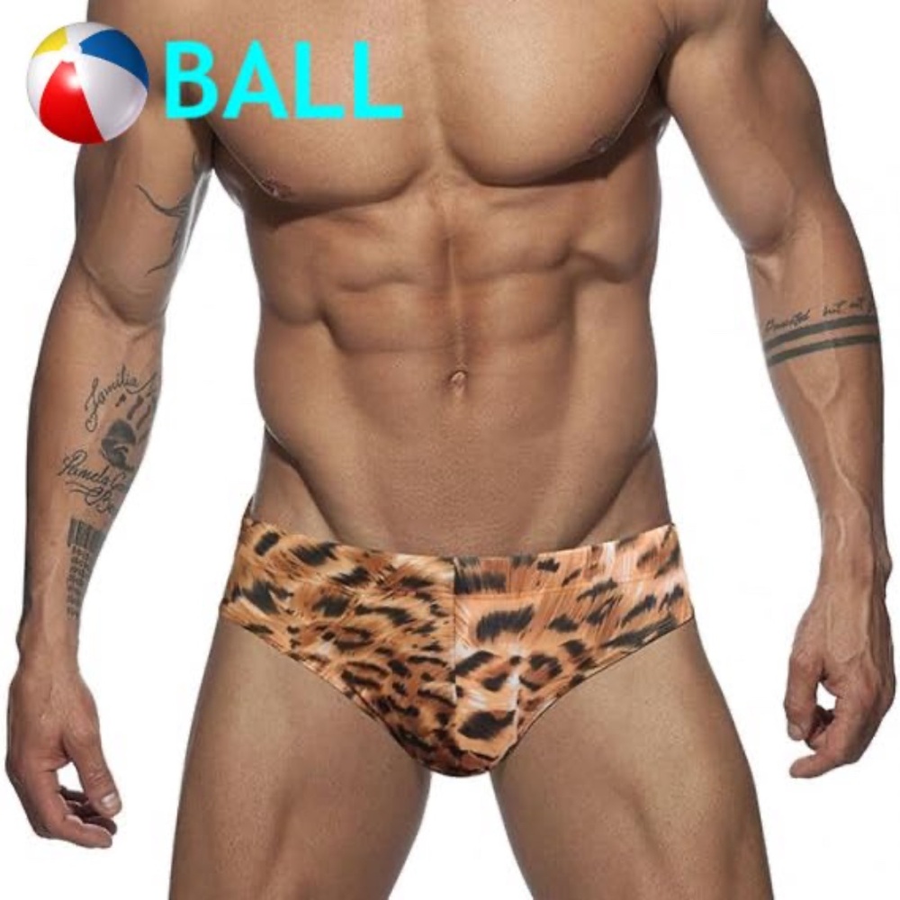 Ball Leopard Print Swim Briefs 28-34" waist Gently worn Nylon / spandex